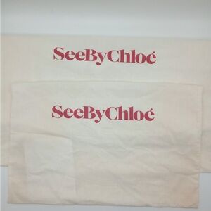 Bundle of 2 SEE BY CHLOÉ white drawstring dustbag